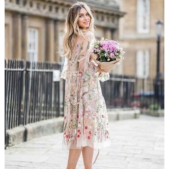 h and m floral maxi dress